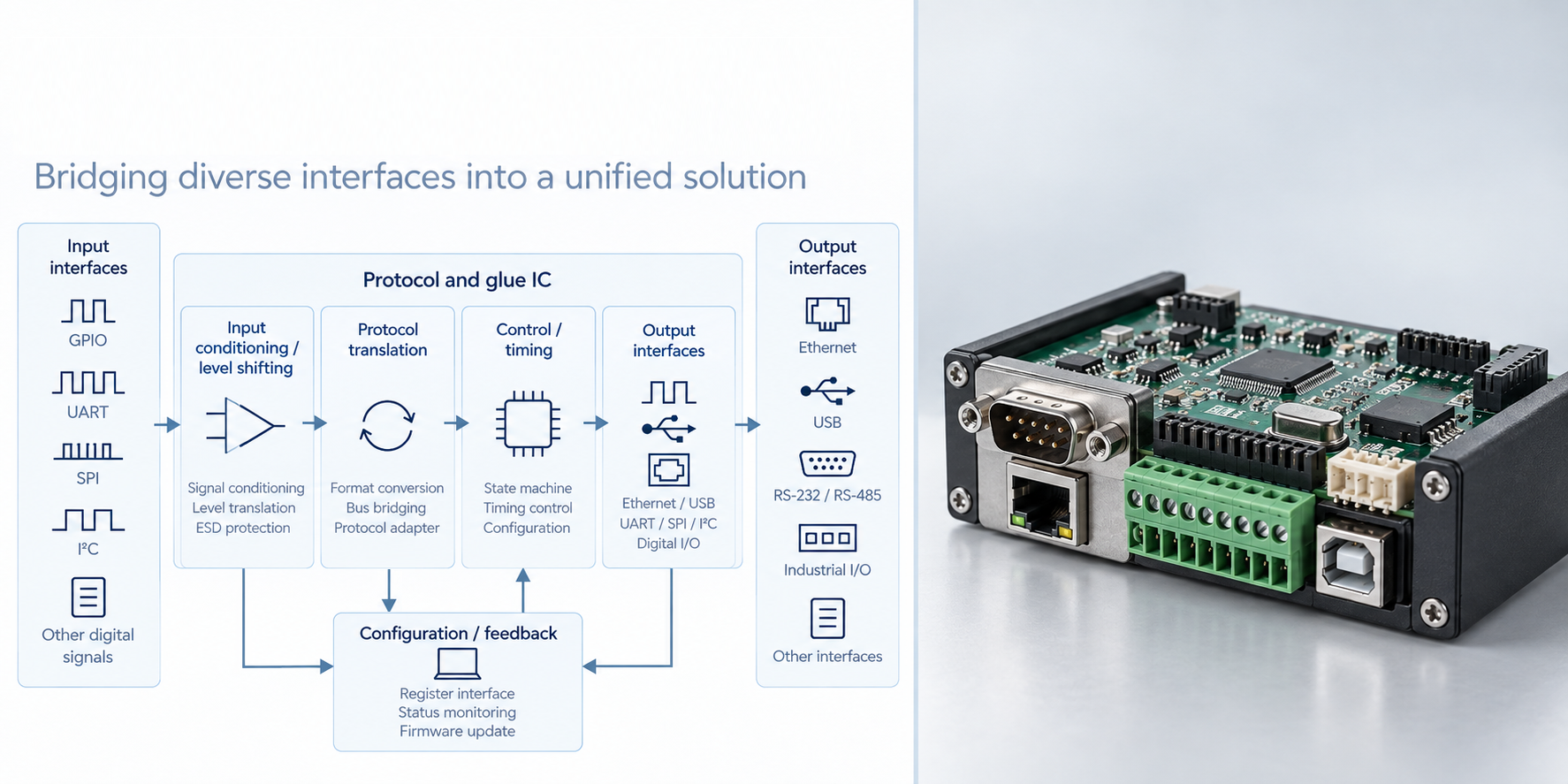 Protocol and glue IC block diagram